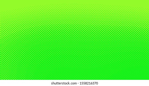 Bright green yellow dotted background. Abstract polka dot background with halftone dots design. Gradient halftone pop art retro style comic. Vector illustration for sale banner. Eps 10.