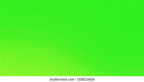 Bright green yellow dotted background. Abstract polka dot background with halftone dots design. Gradient halftone pop art retro style comic. Vector illustration for sale banner. Eps 10.