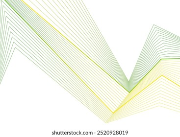 Bright green yellow minimal refracted lines abstract technology background. Vector template tech design