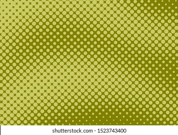 Bright Green and Yellow pop art retro comic background with halftone dots desing 