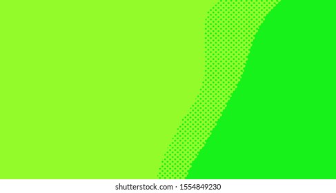 Bright green and yellow pop art retro background with halftone in comic style, vector illustration eps10