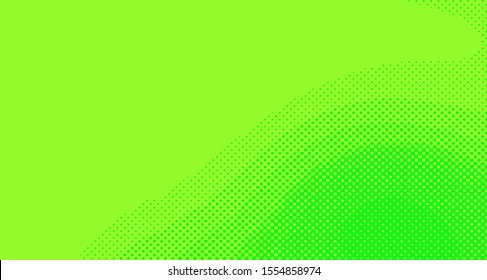 Bright green and yellow pop art retro background with halftone in comic style, vector illustration eps10