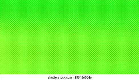 Bright green and yellow pop art retro background with halftone in comic style, vector illustration eps10