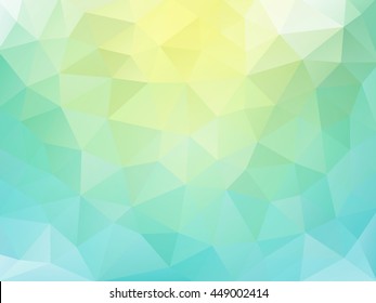 Bright greenish-blue and yellow abstract triangular background - mosaic background