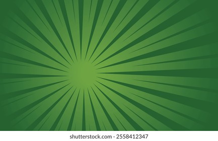 Bright green-yellow gradient abstract background. Green comic sunburst effect background with halftone. Suitable for templates, sales banners, events, ads, web, and page.