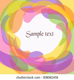 bright greeting card with abstract pattern, vector illustration with rainbow pattern