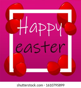 bright greeting card with happy easter