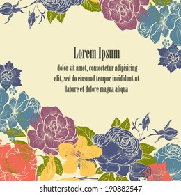 Bright greeting card. Vector illustration