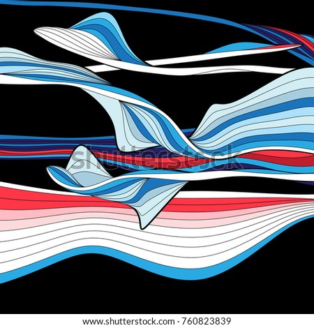 Bright groatical wavy abstract vector background
