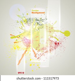 Bright grunge background with splashes of paint