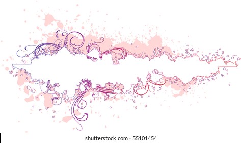 Bright grunge banner with elements of ornament