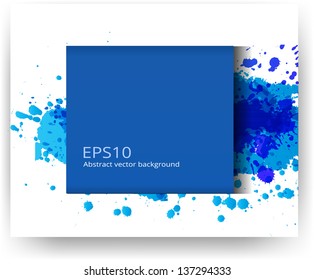 Bright grunge blue and white background