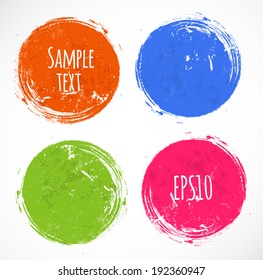 Bright grunge circles with place for your text. Vector illustration.