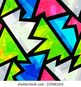 bright grunge geometric seamless pattern