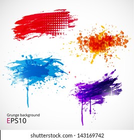 Bright grunge splashes. Vector illustration