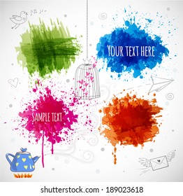Bright grunge splashes for your design. Vector illustration.