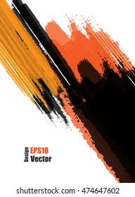 Bright grungy vector background. Elements for design. Hand drawn ink blotchs. Eps10