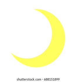 Bright Half Moon Icon Isolated - Crescent, Night, Sky