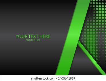 Bright halftone dots and colored inclined ribbons stripes on a dark background. Luxury poster background template. 3d advertising modern graphic design. Vector illustration