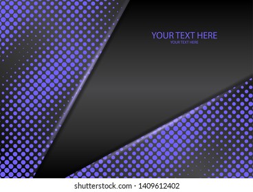 Bright halftone dots on a dark background. Luxury poster background template. 3d advertising modern graphic design. Vector illustration