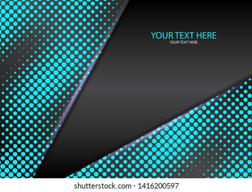 Bright halftone dots on a dark background. Luxury poster background template. 3d advertising modern graphic design. Vector illustration