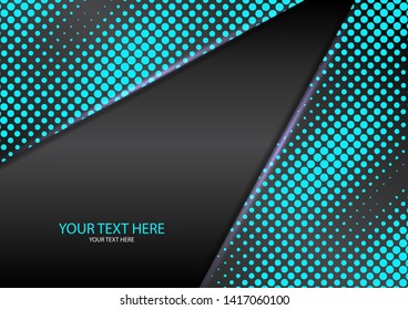 Bright halftone dots on a dark background. Luxury poster background template. 3d advertising modern graphic design. Vector illustration