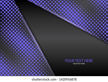 Bright halftone dots on a dark background. Luxury poster background template. 3d advertising modern graphic design. Vector illustration
