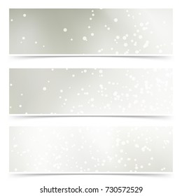 Bright halftone New Year holiday cards collection. Empty web footer banners with space for text. Vector illustration