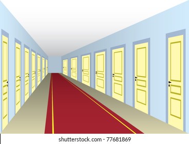 Bright hall with doors