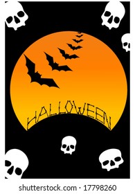 bright Halloween background vector illustration