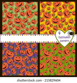 Bright Halloween seamless pattern with cartoon spiders. vector
