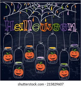 Bright Halloween seamless pattern with cartoon spiders. vector