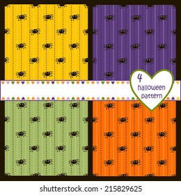 Bright Halloween seamless pattern with cartoon spiders. vector