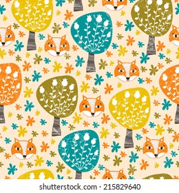 Bright Halloween seamless pattern with cartoon spiders. vector