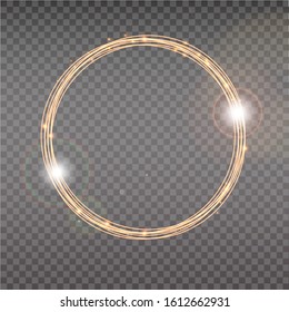 Bright Halo. Abstract Glowing Circles. Light Optical Effect Halo On Transparent Background. Vector Illustration