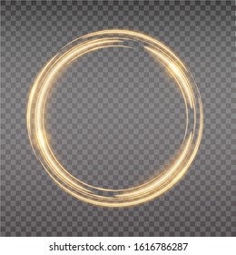 Bright Halo. Abstract Glowing Circles. Light Optical Effect Halo On Transparent Background. Vector Illustration