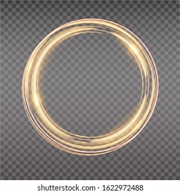 Bright halo. Abstract glowing circles. Light optical effect halo on transparent background. Vector illustration