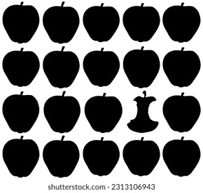 Manzanas grandes y sabrosas. Dibujo de vectores