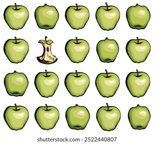 Brillante dibujado a mano grande fresco fresco bio jardín botánico granja planta jugo dieta snack diseño blanco arte doodle sketch estilo de línea. Vista en primer plano 1 jugosa opción solución abstracta aislar por sí sola otra idea del objeto
