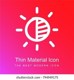 Bright hand drawn button sign red and pink gradient material white icon minimal design