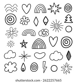 Bright Hand Drawn Doodle Vector with Natural Icons
