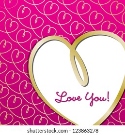 Bright hand drawn heart card in vector format.