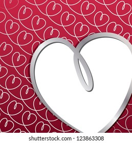 Bright hand drawn heart card in vector format.