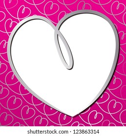 Bright hand drawn heart card in vector format.