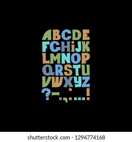 Bright hand drawn latin alphabet. Vector ABC isolated on the background and easy to use for your lettering design.