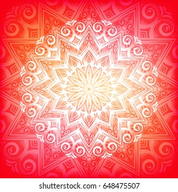 Bright  hand drawn mandala ornament.Mehndi, henna pattern. Can be used for textiles, printing on phone, yoga Mat, coloring.