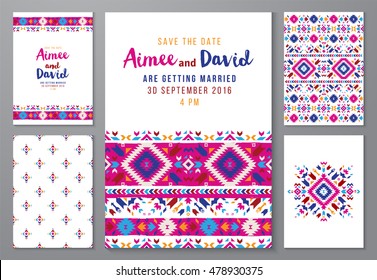 Bright hand drawn mexican templates set