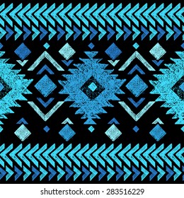 Bright Hand Drawn Tribal Seamless Pattern