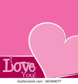 Bright hand drawn Valentine's Day card in vector format.