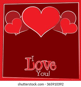 Bright hand drawn Valentine's Day card in vector format.